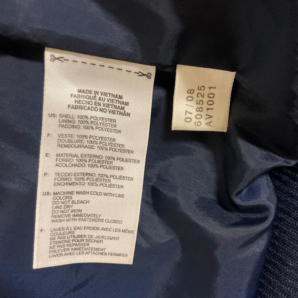 Adidas Originals Navy Blue Puffer Jacket Longline Trefoil Logo 608525 Womens M - Picture 9 of 15